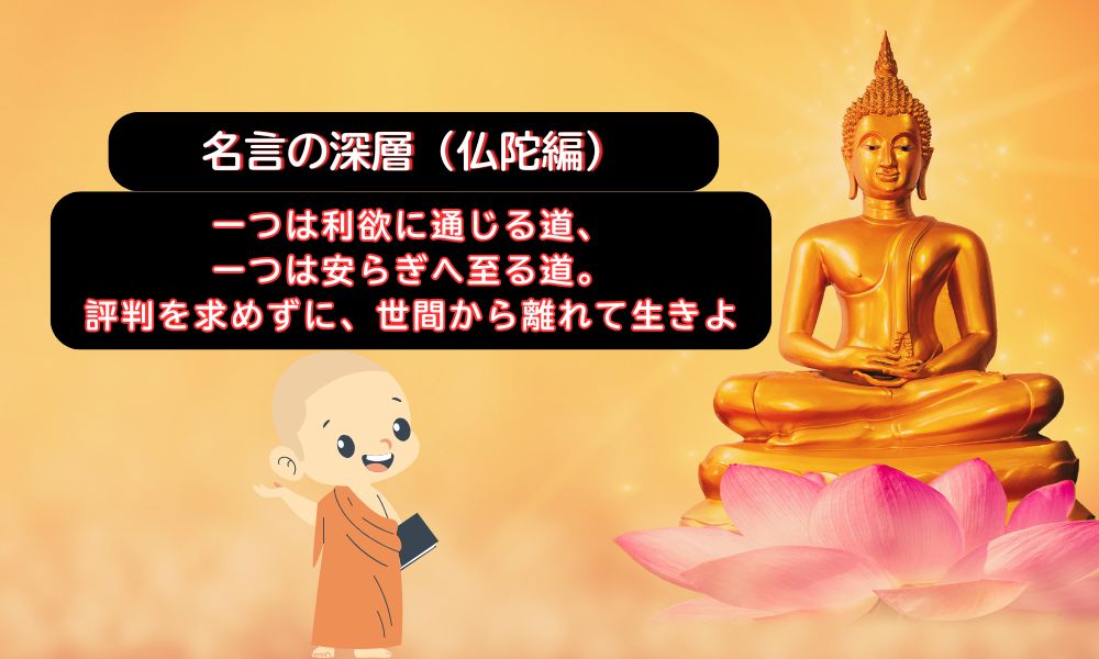 仏陀の名言『評判を求めずに、世間から離れて生きよ』が示す真の自由へ